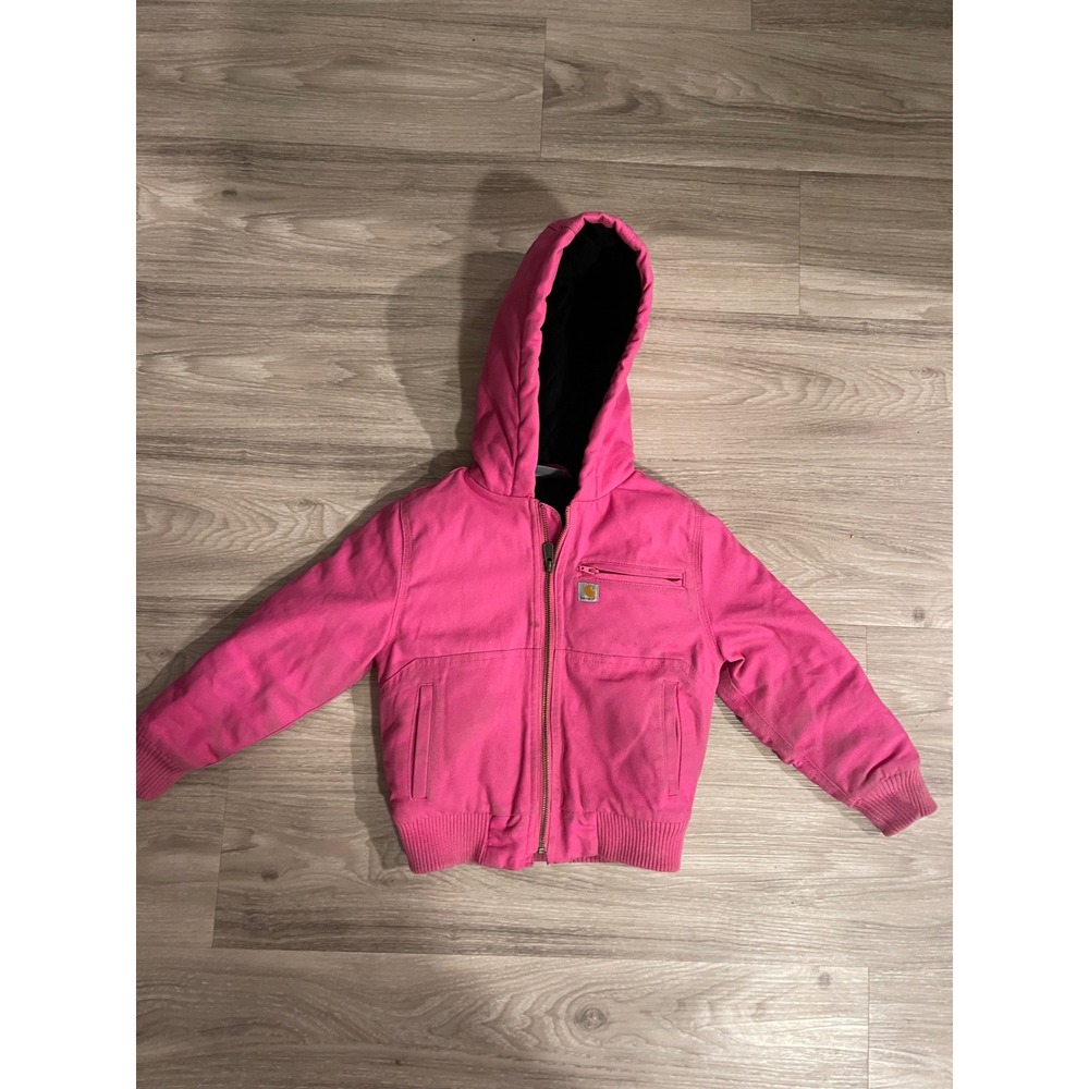 Carhartt Toddler Girls 4T Coat Canvas Insulated Heavy Duty Hot Pink